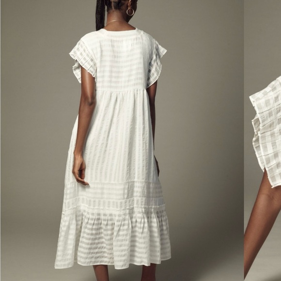 Anthropologie V-neck Ruffled Tiered Babydoll Dress - Picture 7 of 8